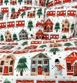 INTERMEDIC SK Posteľná obliečka Vianočná Dedinka 140x200/70x90 cm