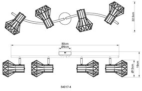 Globo 54017-4 - Bodové svietidlo PRISKA 4xE27/40W/230V