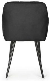 Sada dvoch jedálenských stoličiek LUXANO zamatové, čierne / čierne nohy (2 ks)