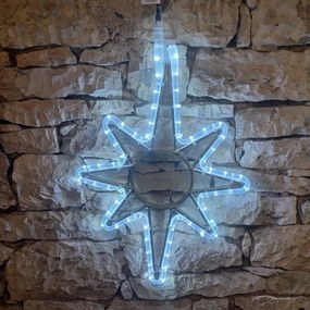 DECOLED LED světelná hvězda, závěsná, 67x100 cm, ledově bílá