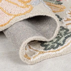 Svetloružový ručne tkaný vlnený koberec 160x230 cm Daphne Shaped Floral – Flair Rugs