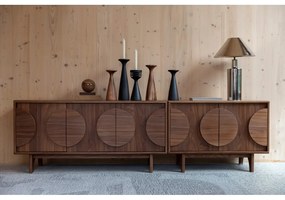 Hnedá nízka komoda v dekore orecha 120x58 cm Groove – Zuiver