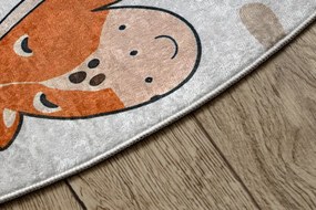 Detský koberec protišmykový BAMBINO 61570 krémový / zelený kruh