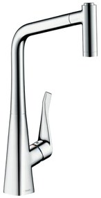 Hansgrohe Metris M71 - Kuchynská páková batéria 320, Eco, vyťahovateľná sprška, 2jet, sBox, chróm 73824000