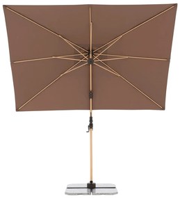 Doppler ALU WOOD 220 x 300 cm - výkyvný záhradný slnečník s bočnou tyčou s ULTRA UV ochranou hnedý (kód farby 846), 100 % polyester
