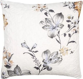 Biela obliečka na vankúš s kvetmi Lilia - 50*50 cm