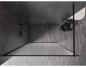 Mexen Kioto-XF, sprchová zástena s rámom 120 x 202 cm, 10mm sklo námraza, čierny profil, 800-120-104-70-30-X