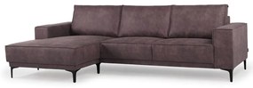 Tmavohnedá rohová pohovka z imitácie kože (ľavý roh) Copenhagen – Scandic