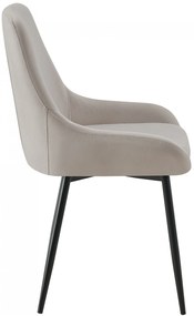 Jedálenská stolička Elmira - zamat, čierny rám - Sivá