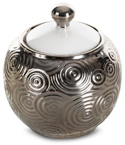 DEKORAČNÁ NÁDOBA 10X10X11 CM STRIEBORNÁ