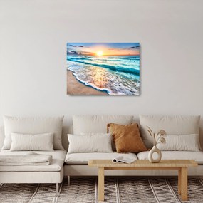 Sklenený obraz - Morská pláž (70x50 cm)