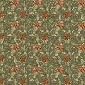 Tapeta veveričky v zelenej farbe 280×50 cm