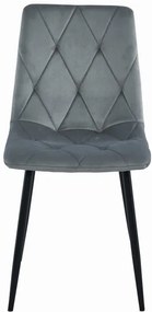 Jedálenská stolička LIBRA zamatová sivá (čierne nohy)