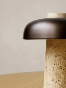 Audo Copenhagen Stmievateľná stolná lampa Reverse Travertine Bronzed Brass