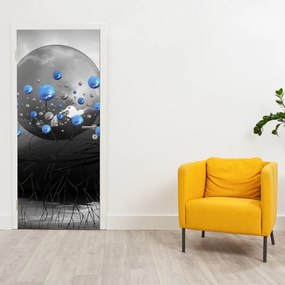 Fototapeta na dvere - Modré abstraktné gule (95x205cm)