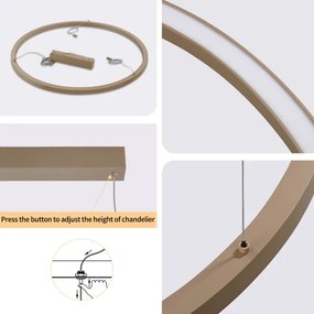 Brilagi - LED stmievateľný luster na lanku PORTOFINO LED/60W/230V priemer 80 cm béžový + diaľkové ovládanie