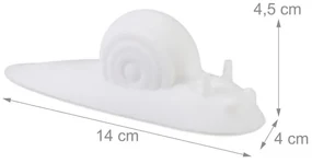 Zarážka na dvere slimák, sada 4 kusy, biela RD0163