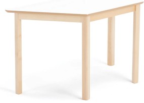 Detský stôl ZET, polovičný šesťhran, breza + biela, 1200x600x630 mm