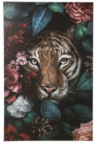 Tiger in Flower obraz na plátne viacfarebný 90x140 cm