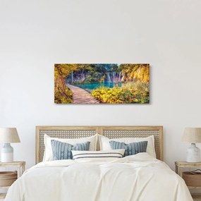 Obraz - Plitvické jazerá, Chorvátsko (120x50 cm)