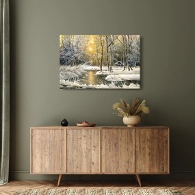 Obraz - Chalúpka v lese, olejomaľba (90x60 cm)