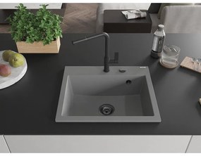 Mexen Oscar, 1-komorový granitový drez 580x490x205 mm, šedá, 6519581000-71-B