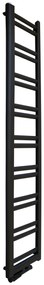 Regnis Retro, vykurovacie teleso 300x1100mm so stredovým pripojením 50mm, 444W, čierna matná, RETRO110/30/D5/BLACK