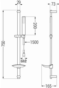 Mexen sprchový set DB00, chróm, 785004584-00