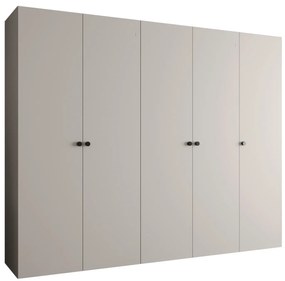 Šatníková skriňa 250 cm Parna 1 (kašmír + čierna). Akcia -20%. Vlastná spoľahlivá doprava až k Vám domov. 1125896