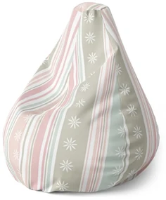 Sablio Sedací vak Pear Pruhy a bodky - 70 x 95 x 15 cm