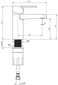 Deante Corio, umývadlová batéria s ECO perlátorom 4,5l/min, chrómová, BFCE020M