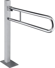 Bemeta Design HELP: Madlo, 813 mm, v tvare U, sklopné, ukotvené do zeme, bez krytky, nerez, lesk - 301107601