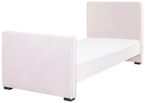 Zamatová posteľ 90 x 200 cm ružová TEENIE Beliani