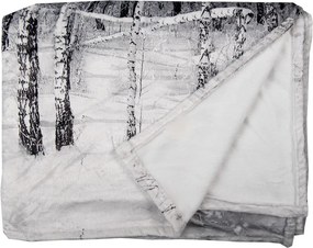 Plyšový pléd so zasneženými stromami - 130*170 cm