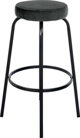 Barová stolička Kamari zamat - tmavo šedá