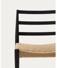 Jedálenská stolička z dubového dreva v čierno-prírodnej farbe v súprave 2 ks Analy – Kave Home