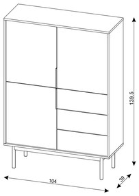 Komoda Vintana 3D3S (čierna + zlatá). Vlastná spoľahlivá doprava až k Vám domov. 1123695