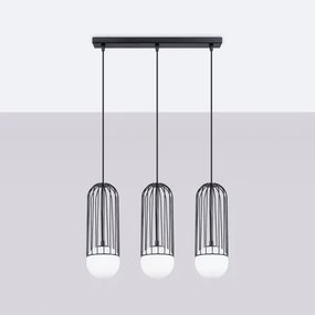 Sollux SL.1334 - Luster na lanku BRINA 3xG9/8W/230V čierna