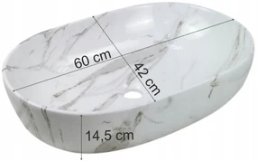 Invena Korfu, umývadlo na dosku 60x42x14,5 cm, imitácia kameňa, INV-CE-34-701-C