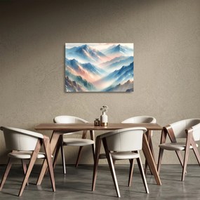 Sklenený obraz - Akvarelové hory (70x50 cm)