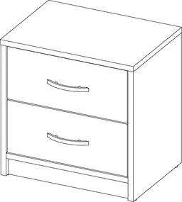 Nočný stolík s 2 zásuvkami Pepe, šedý grafit