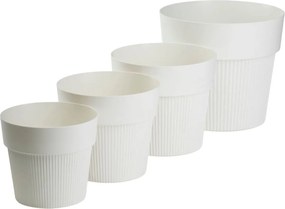 PLASTOVÝ KVETINÁČ SILVA LINE 14,5X13 CM KRÉMOVÁ
