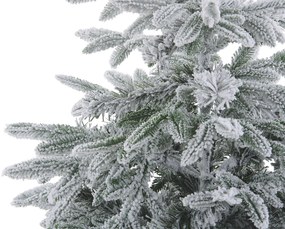 Zasnežený umelý vianočný stromček 180 cm biely BASSIE Beliani
