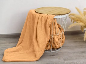 Hnedooranžová mikroplyšová deka VIOLET, 200x230 cm