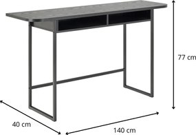 Konzolový stolík Darlington 140 cm čierny dub