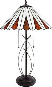 Béžovo-hnedá stolná lampa Tiffany Owa - Ø 41*69 cm E27/max 2*60W