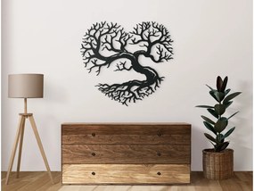 drevko Drevený Strom života v tvare srdca Rozmer obrazu: 32,5 x 35,5 cm, Farba dekorácie: Čierna