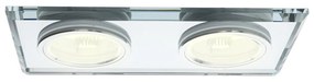 Ecolamp Podhľadové svietidlo Glass Square II, 1x sklenené/strieborné kovové tienidlo, s