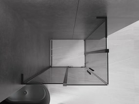 Mexen Velar L Duo, sprchový kút s posuvnými dverami 90 x 80 cm, 8mm šedé sklo, čierna matná, 871-090-080-02-43-70
