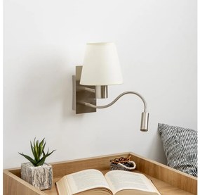 Brilagi -LED Flexibilná nástenná lampa NUBILA 1xE27/25W/230V+LED/3W matný chróm/krémová BG1552